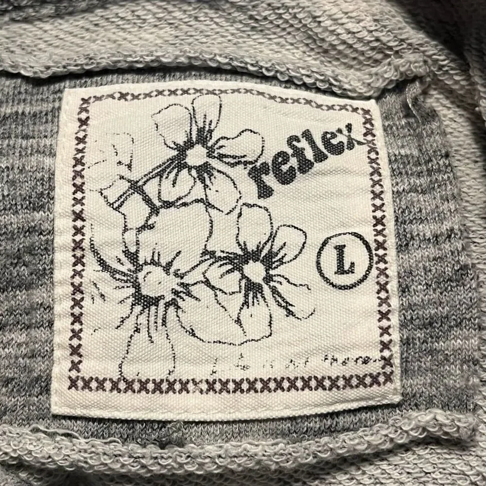 Heathered Grey Reflex White Star Hoodie Size Large - Picture 2 of 6